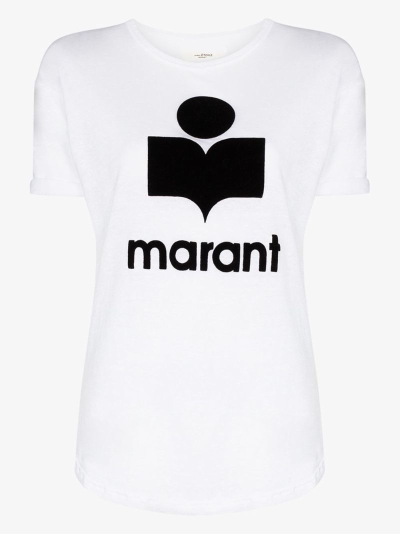 White Logo Print T-shirt