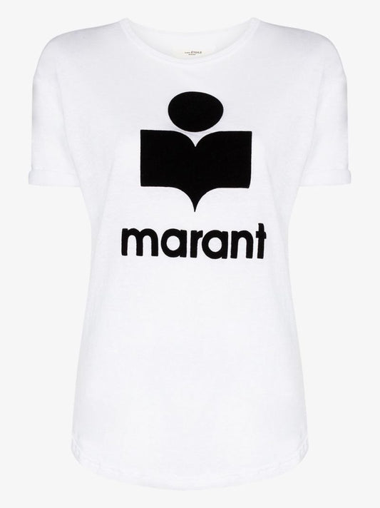 White Logo Print T-shirt