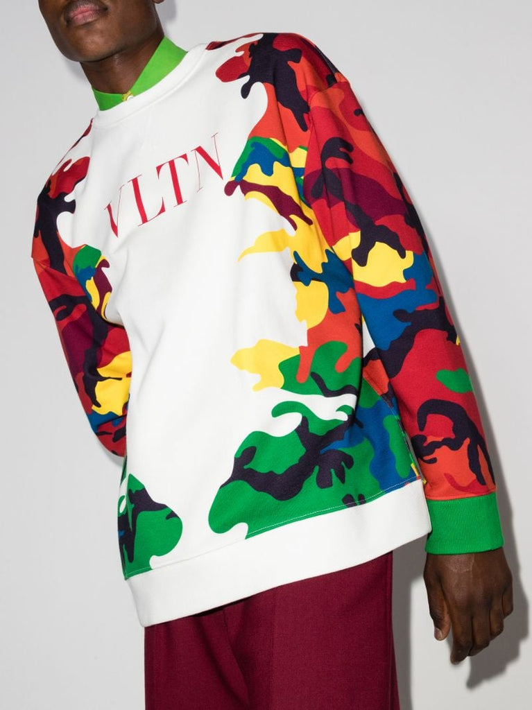 Vltn Camouflage Cotton Sweatshirt