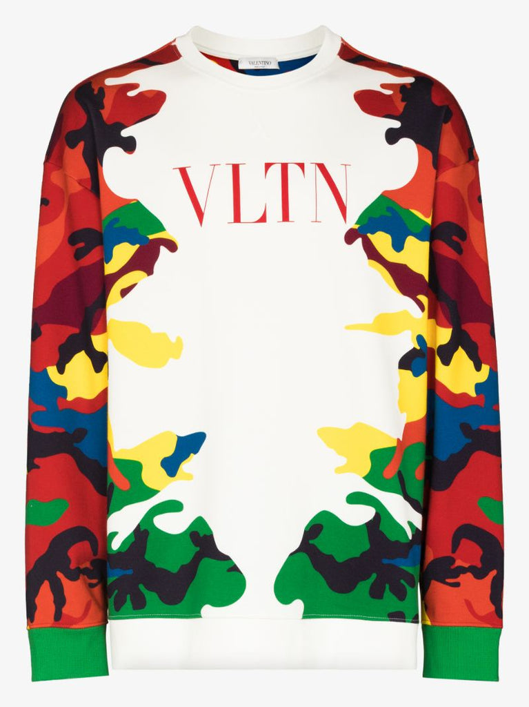 Vltn Camouflage Cotton Sweatshirt
