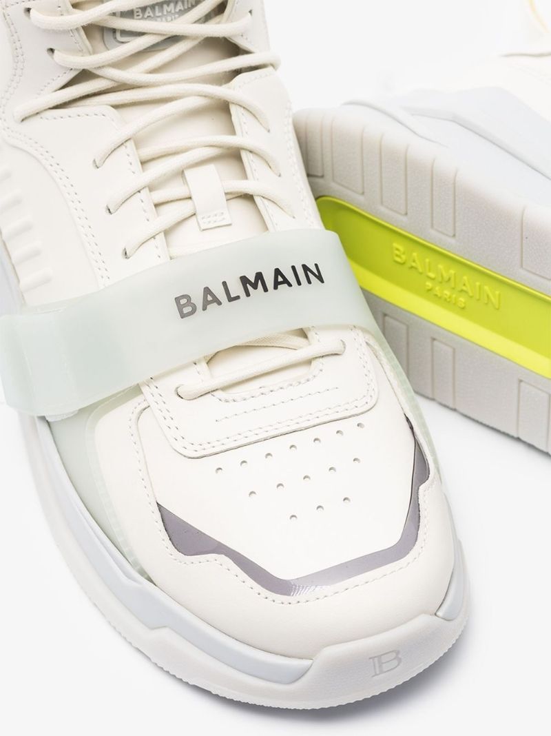White Bball High Top Leather Sneakers
