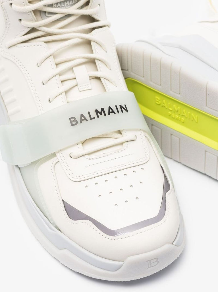 White Bball High Top Leather Sneakers