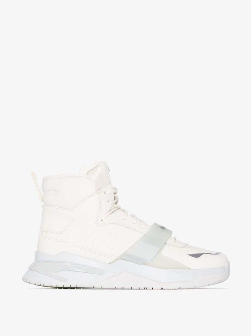 White Bball High Top Leather Sneakers