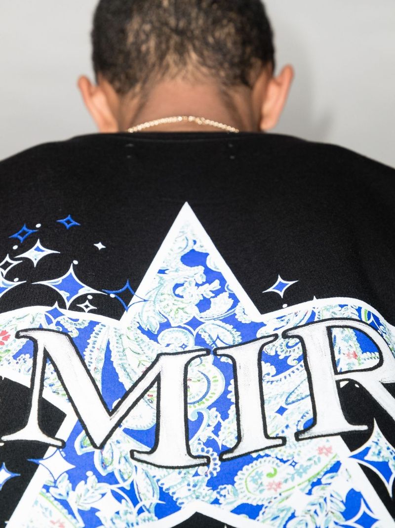 Paisley Star Logo Print T-shirt