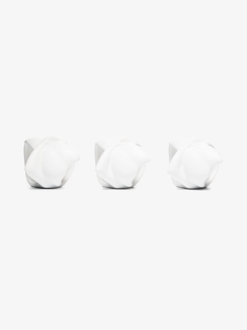 White Body Earthenware Napkin Ring Set