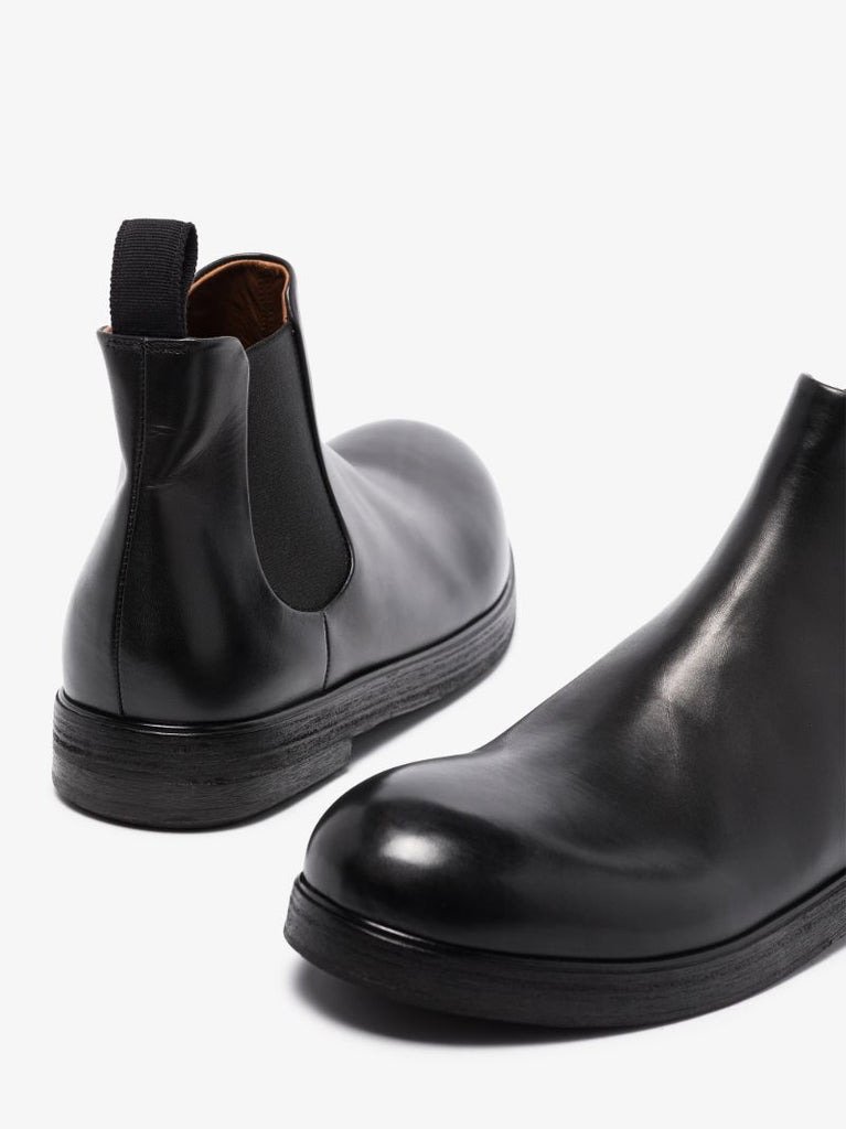 Black Zucca Zeppa Leather Ankle Boots