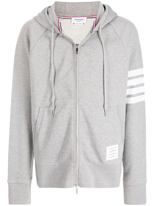 Grey 4-bar Zip-up Hoodie