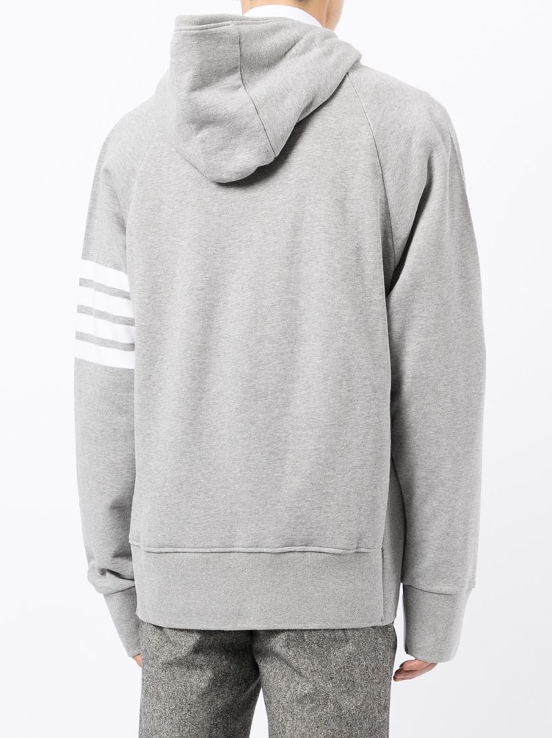 Grey 4-bar Zip-up Hoodie