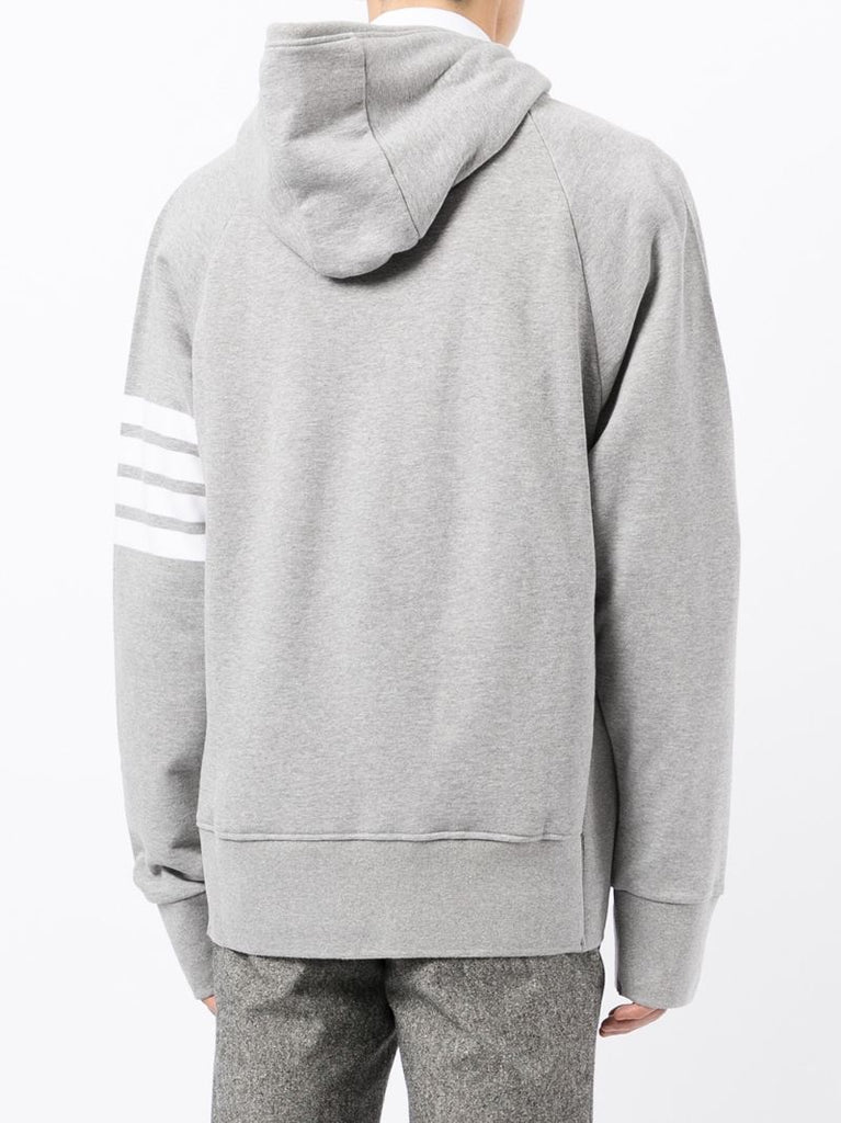 Grey 4-bar Zip-up Hoodie