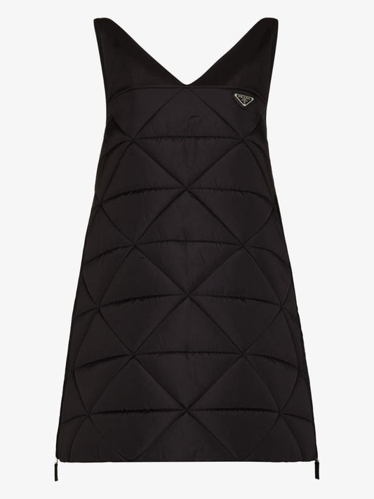 Quilted Logo Plaque Mini Dress