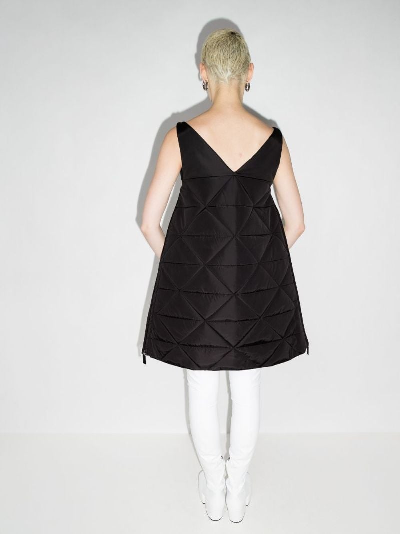 Quilted Logo Plaque Mini Dress
