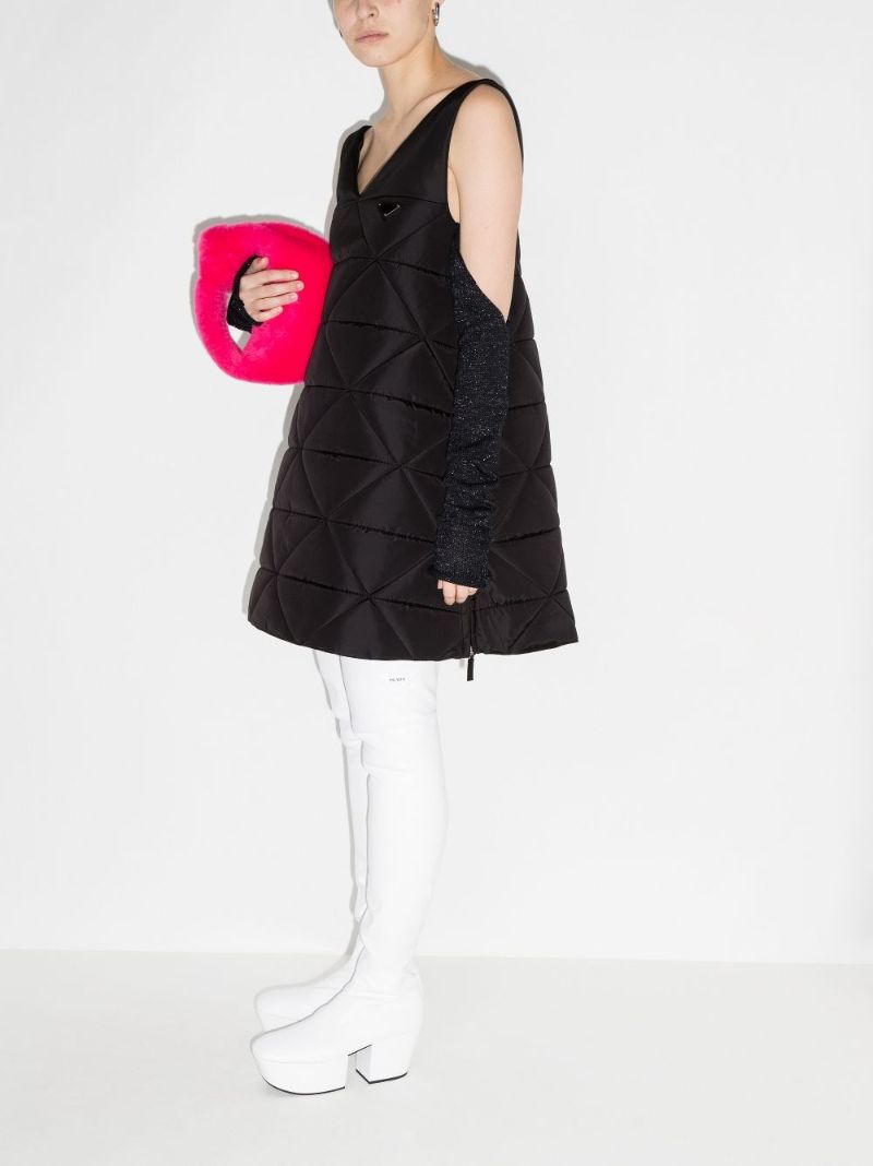 Quilted Logo Plaque Mini Dress