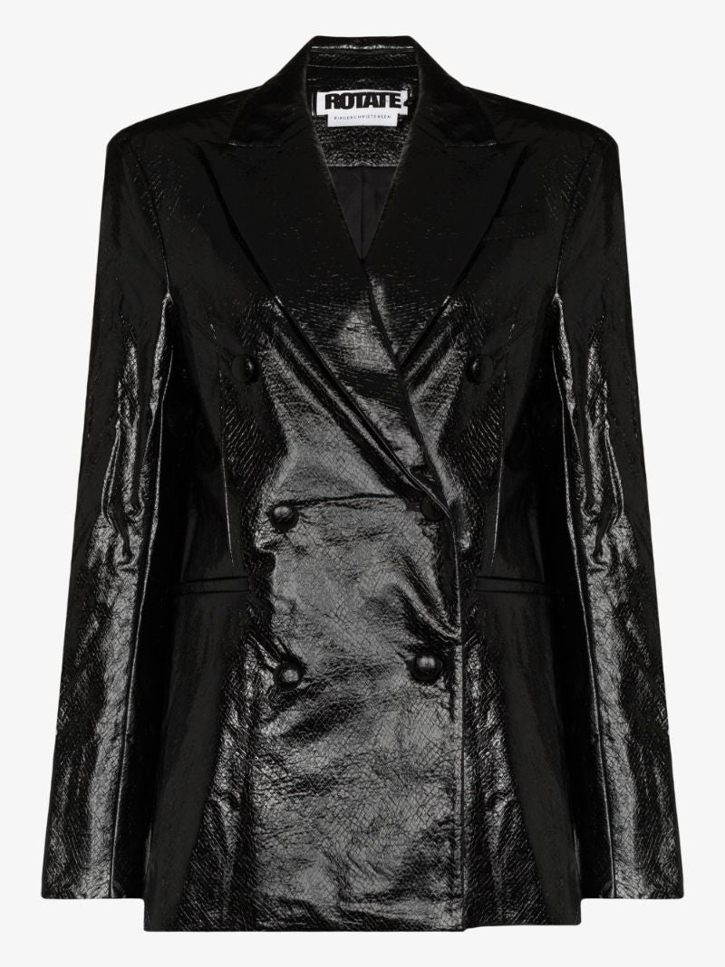 Fox Faux Leather Blazer