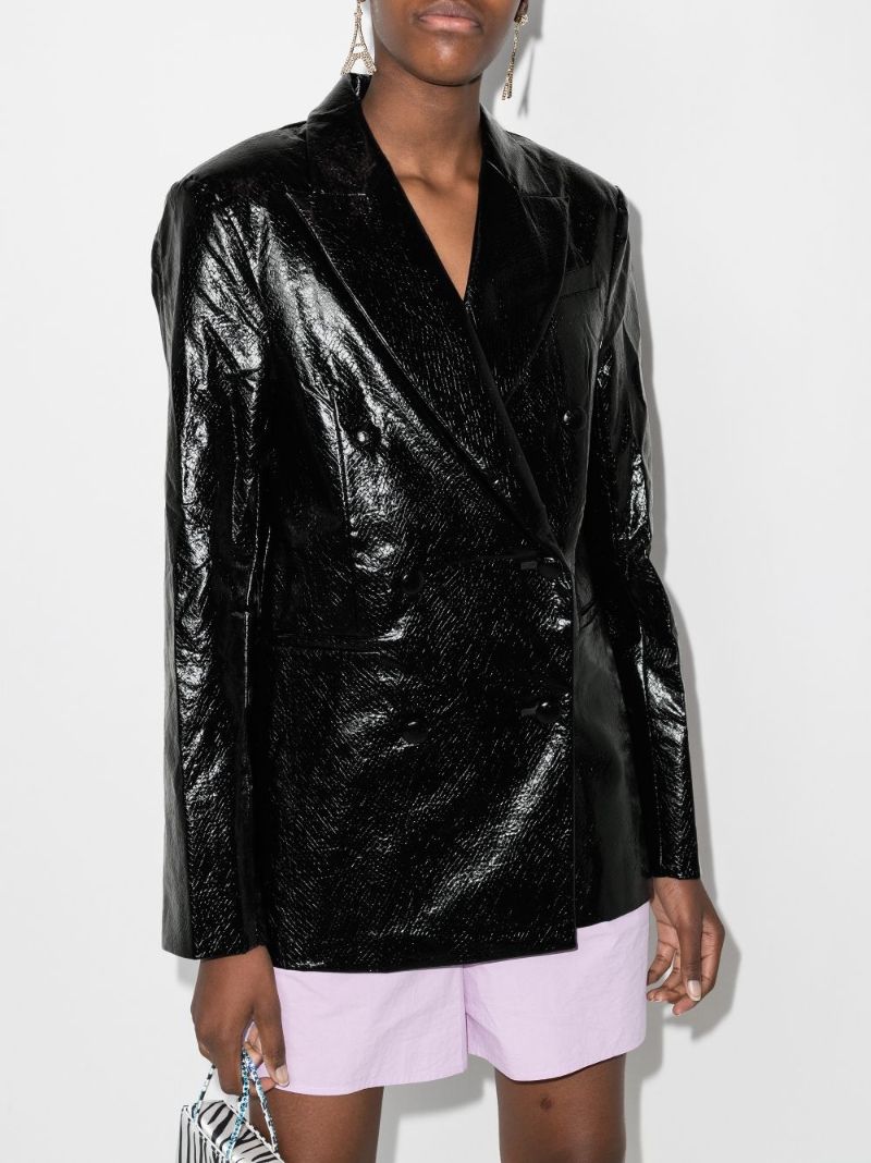 Fox Faux Leather Blazer