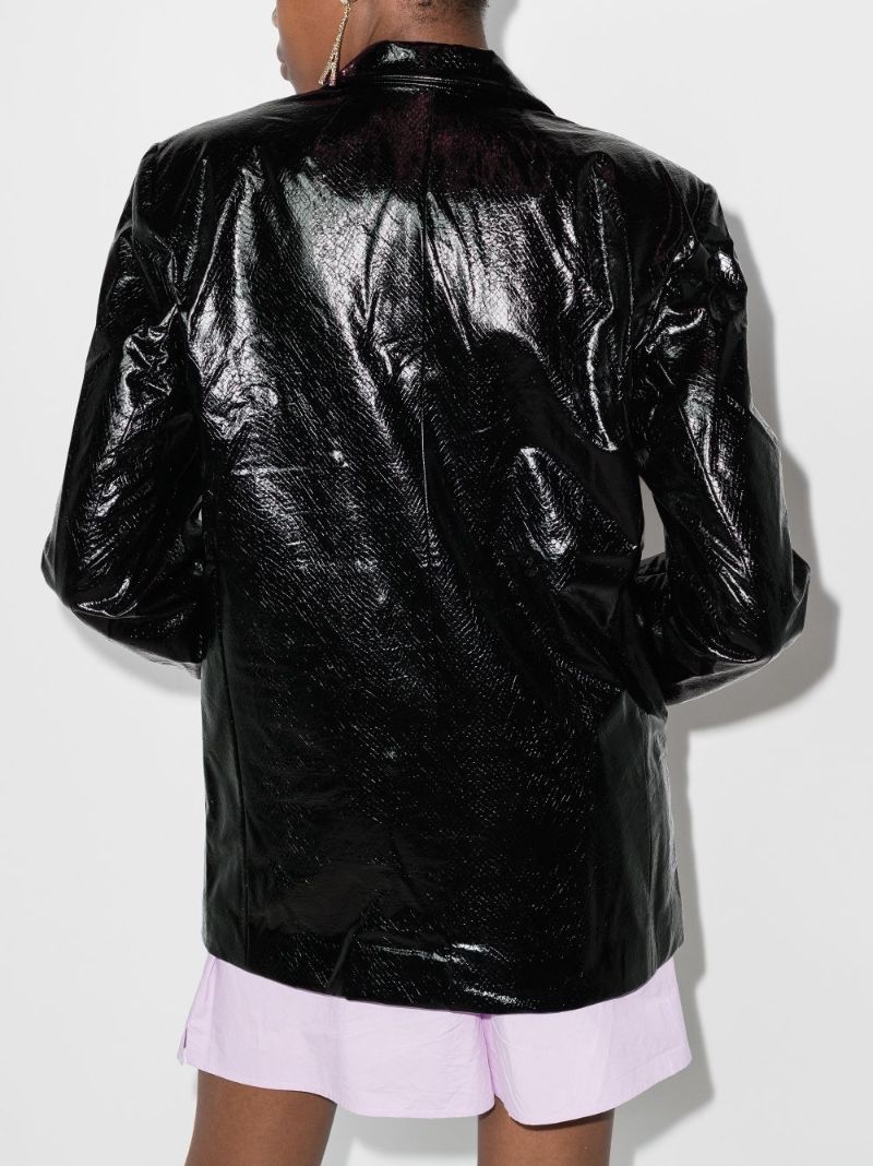 Fox Faux Leather Blazer