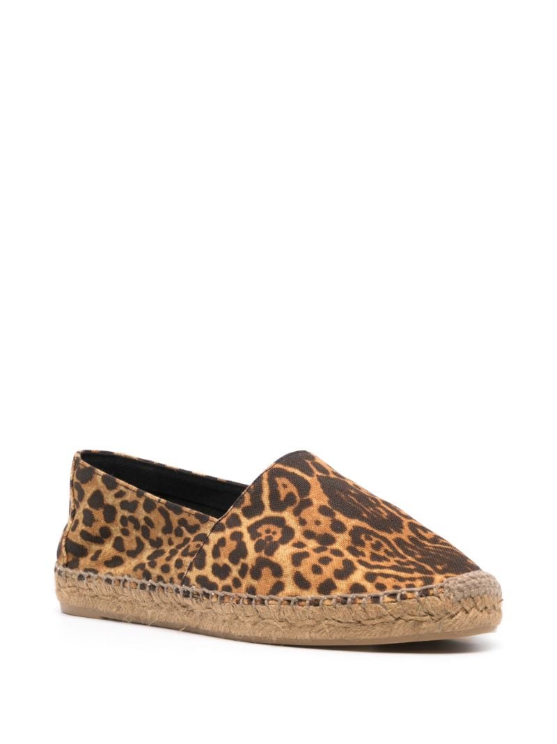 Brown Leopard Print Canvas Espadrilles