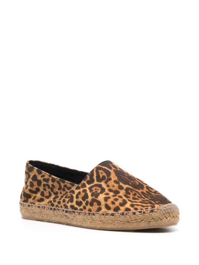 Brown Leopard Print Canvas Espadrilles
