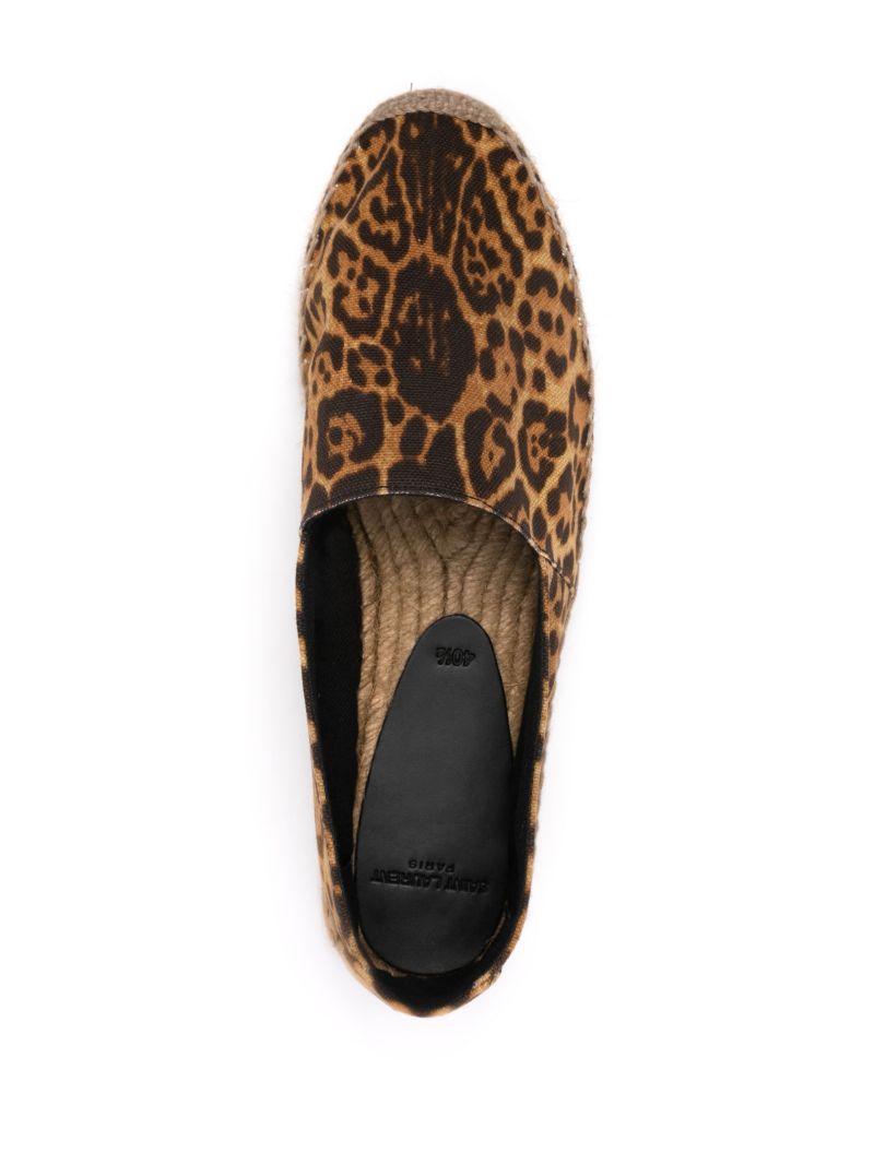 Brown Leopard Print Canvas Espadrilles