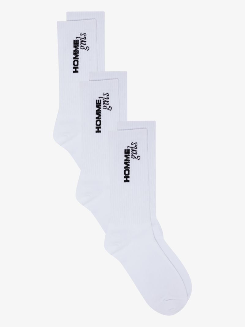 White Logo Sock Set
