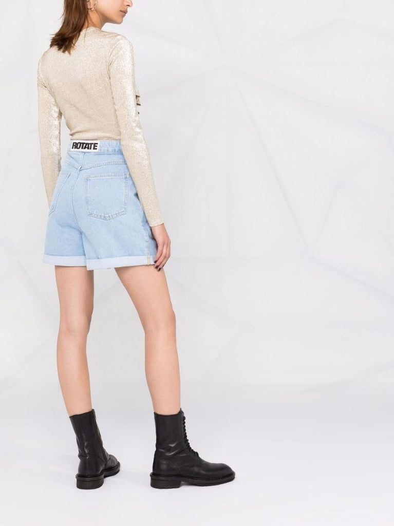 Blue High Waist Denim Shorts