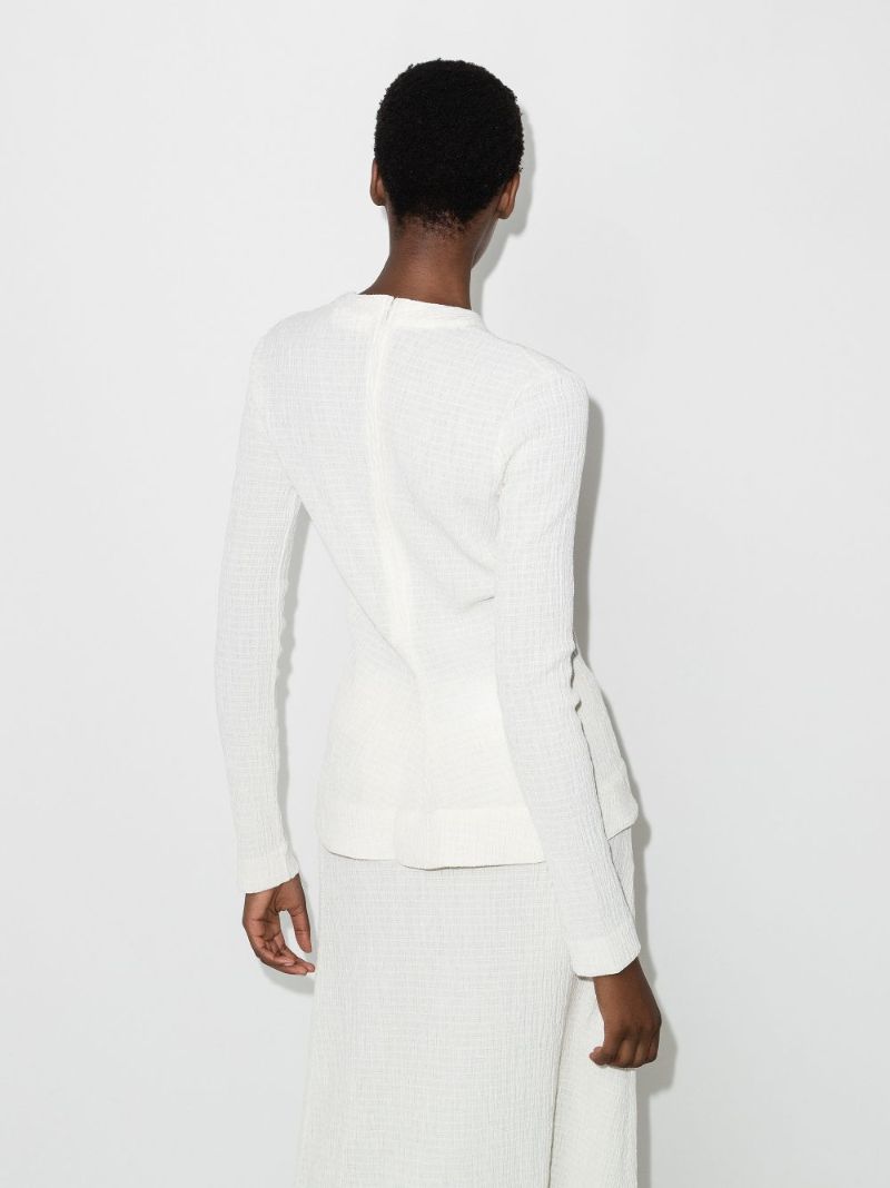 Textured Round-neck Blouse