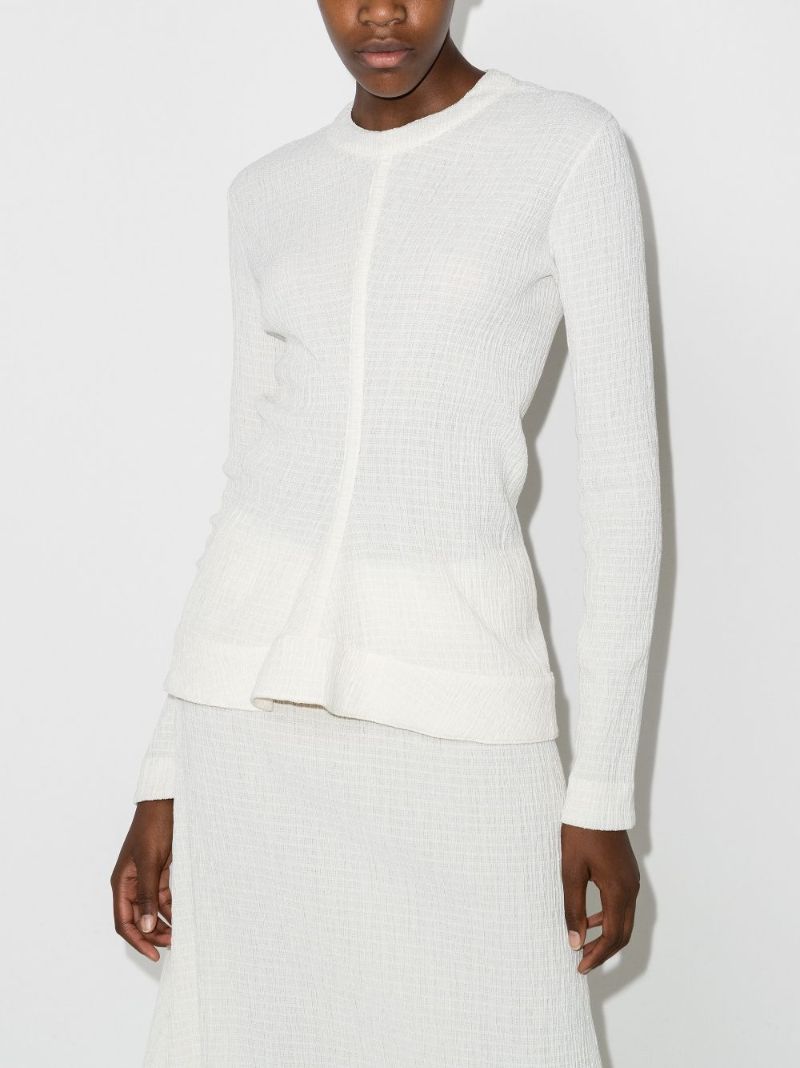 Textured Round-neck Blouse