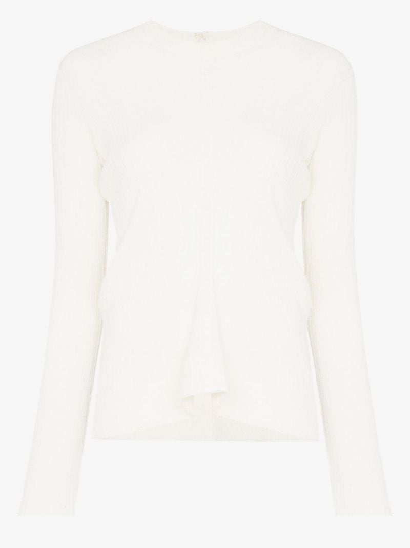 Textured Round-neck Blouse