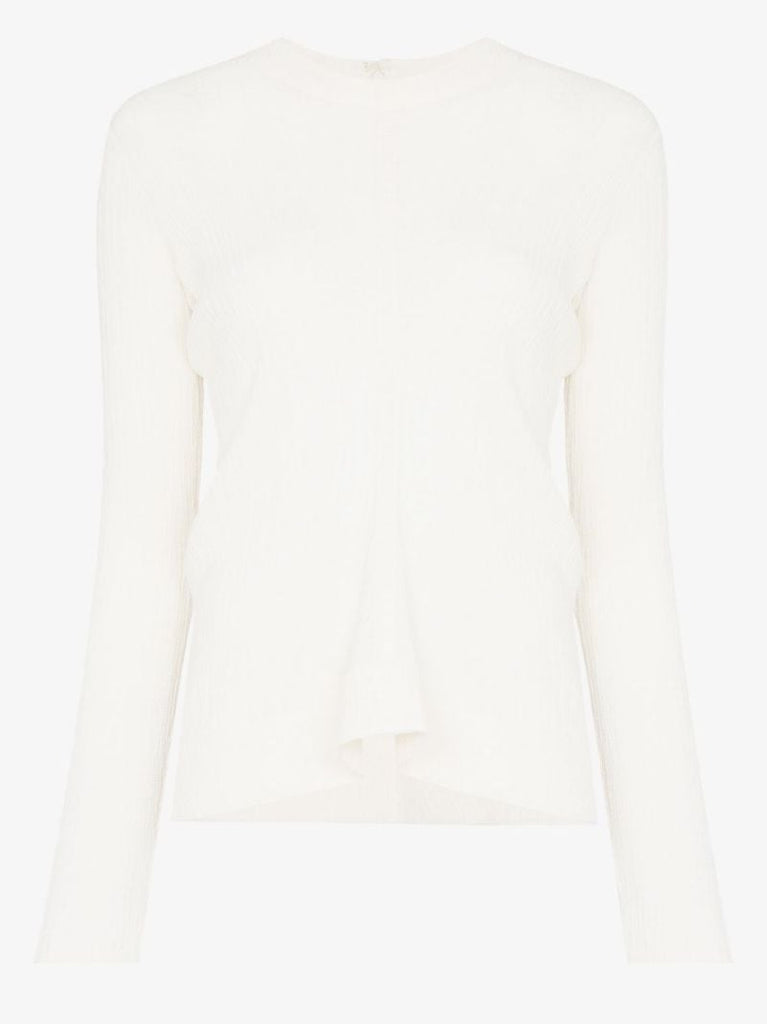Textured Round-neck Blouse