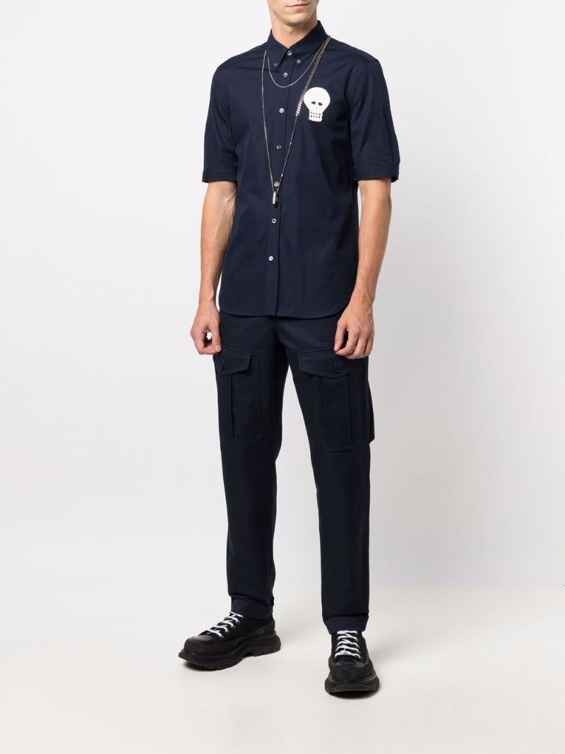 Skull-motif Button-down Shirt