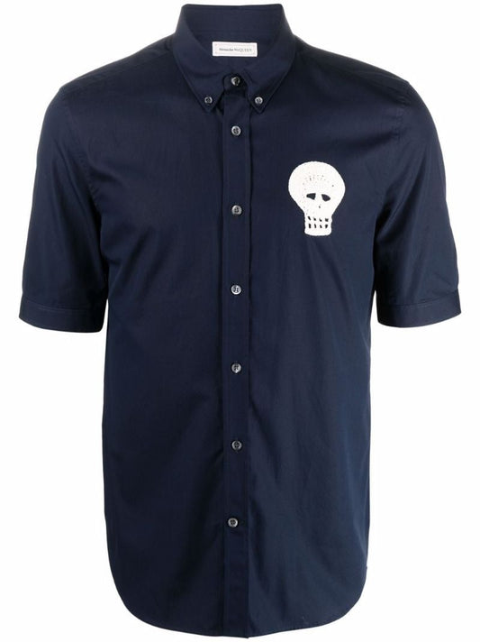 Skull-motif Button-down Shirt