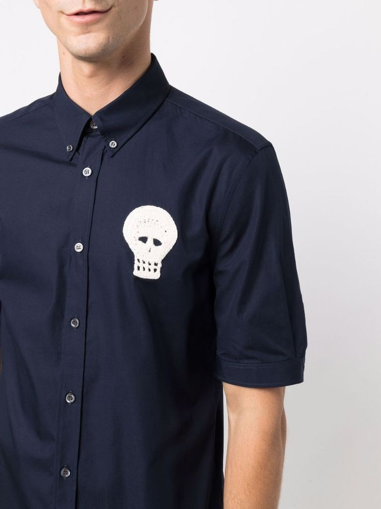 Skull-motif Button-down Shirt