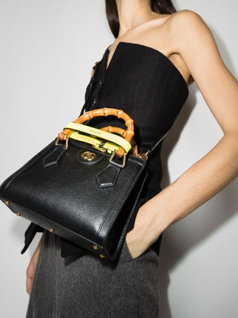 Black Diana Small Leather Tote Bag