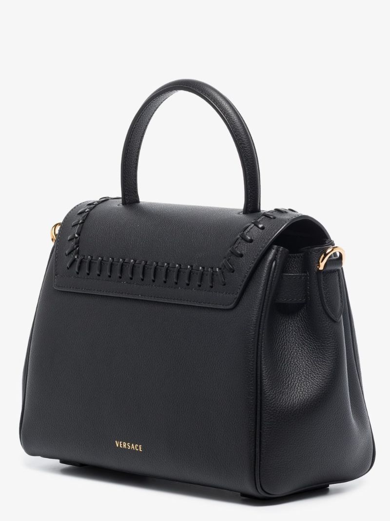 Black La Medusa Medium Leather Shoulder Bag