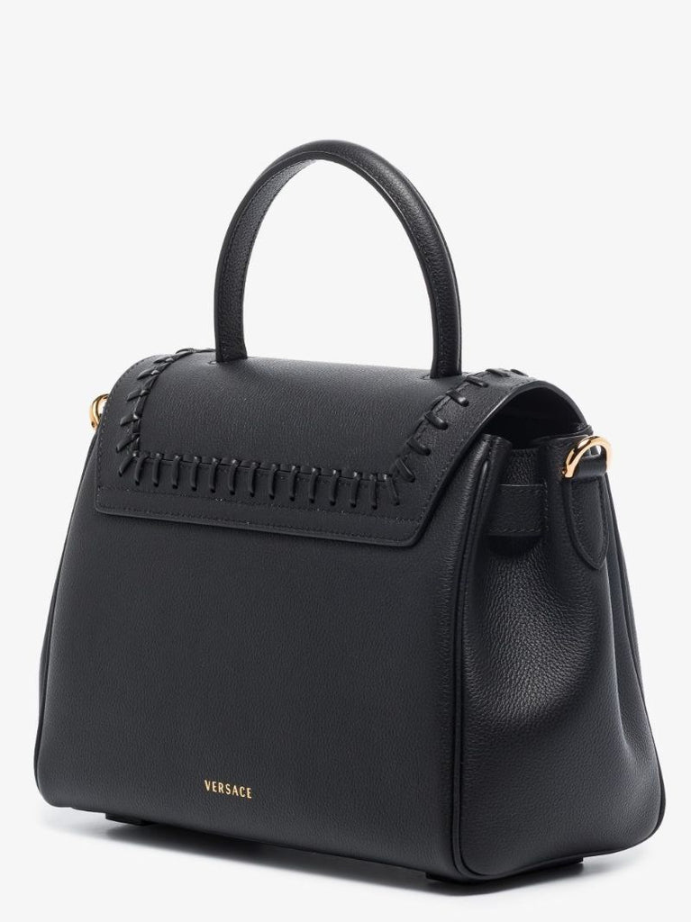 Black La Medusa Medium Leather Shoulder Bag