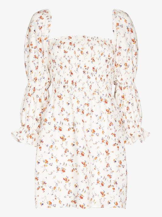 Zoya Floral Print Linen Mini Dress