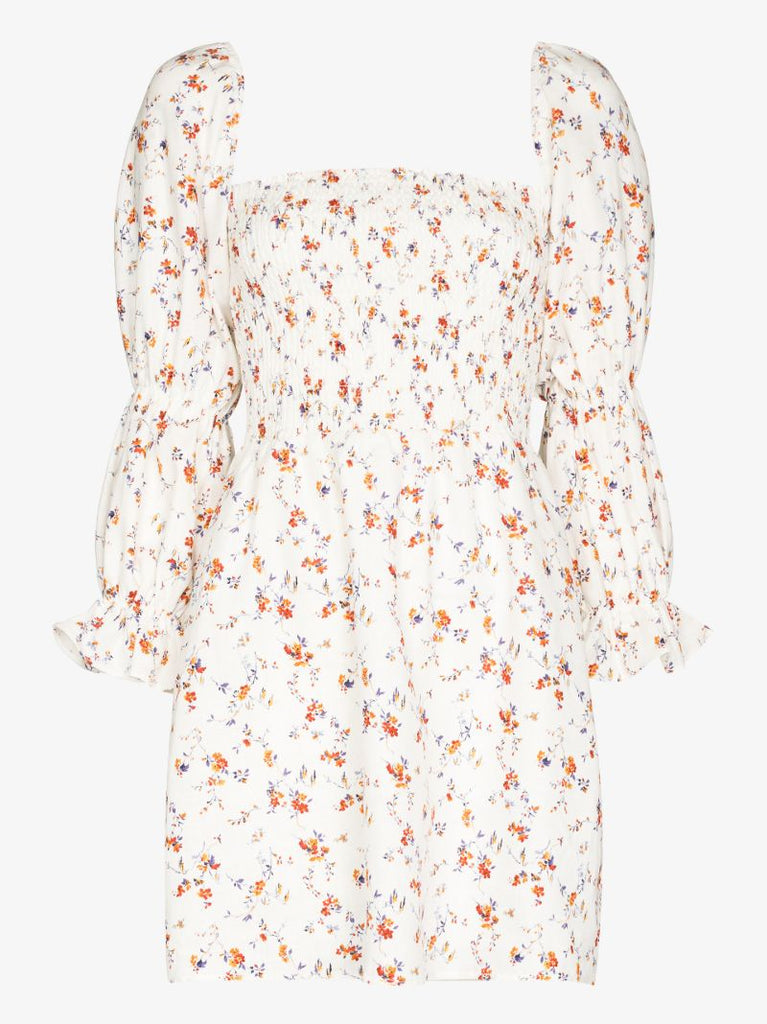 Zoya Floral Print Linen Mini Dress