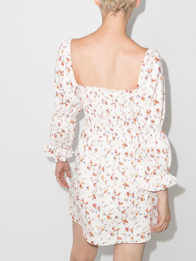 Zoya Floral Print Linen Mini Dress