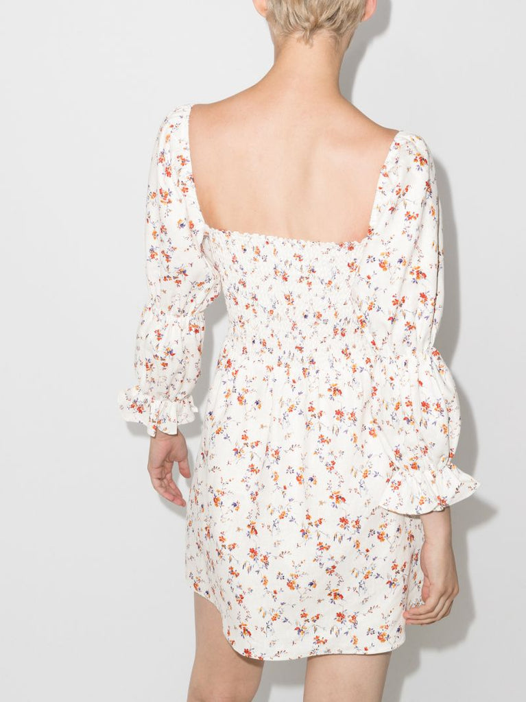 Zoya Floral Print Linen Mini Dress