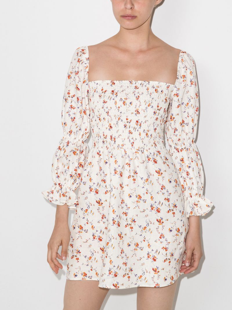 Zoya Floral Print Linen Mini Dress