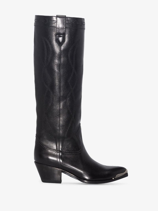 Black 50 Leather Western Boots