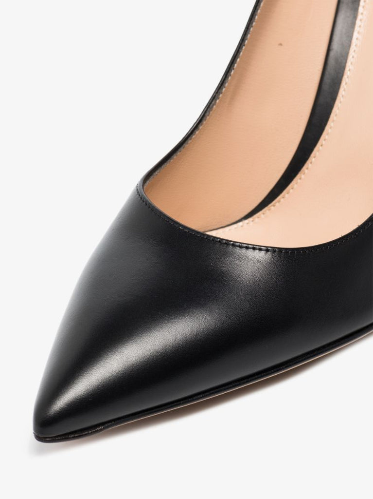 Black 85 Leather Pumps