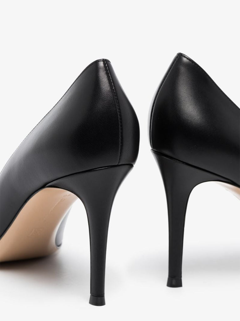 Black 85 Leather Pumps