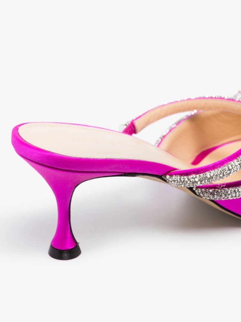 Pink Double Bow 65 Crystal Mules