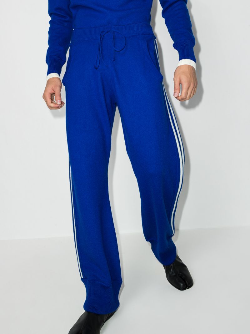 Blue Stripe Wool Track Pants