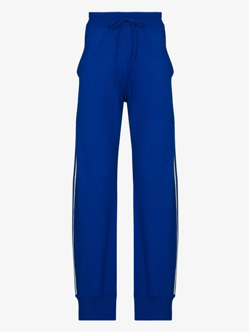 Blue Stripe Wool Track Pants