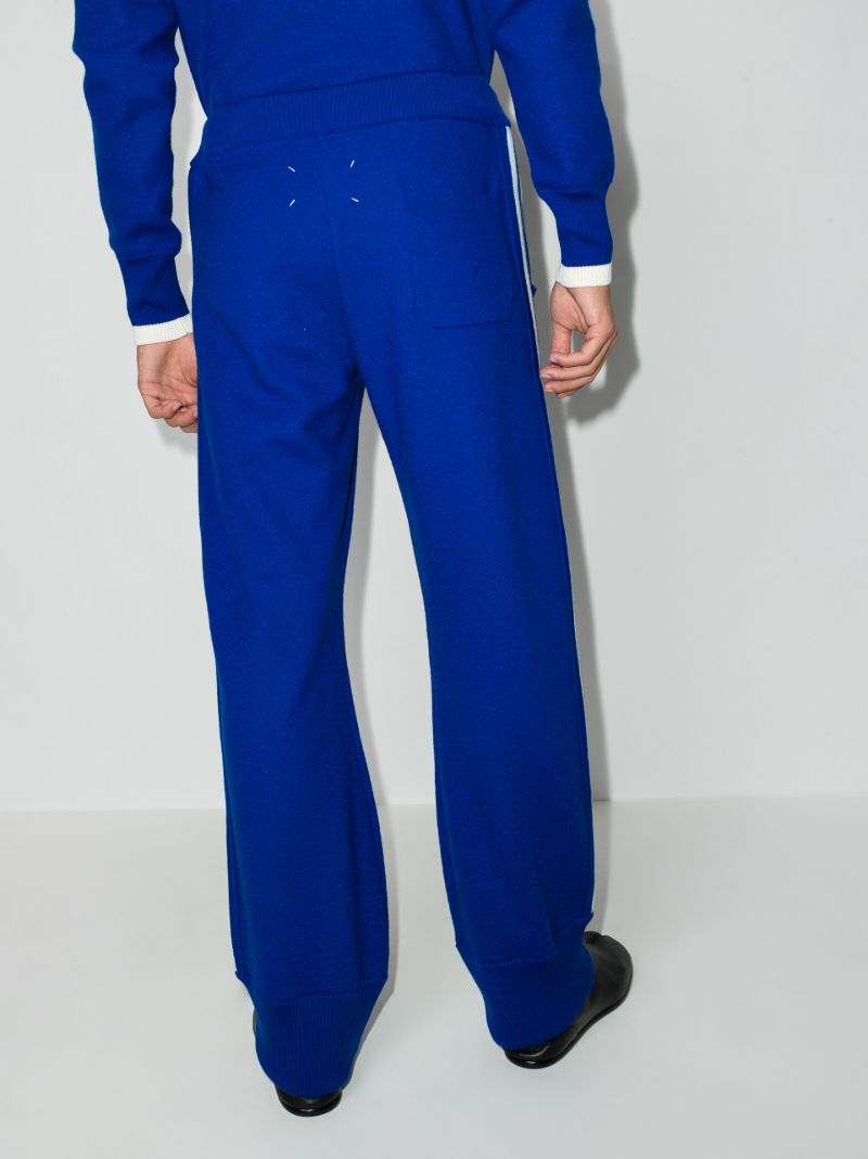 Blue Stripe Wool Track Pants