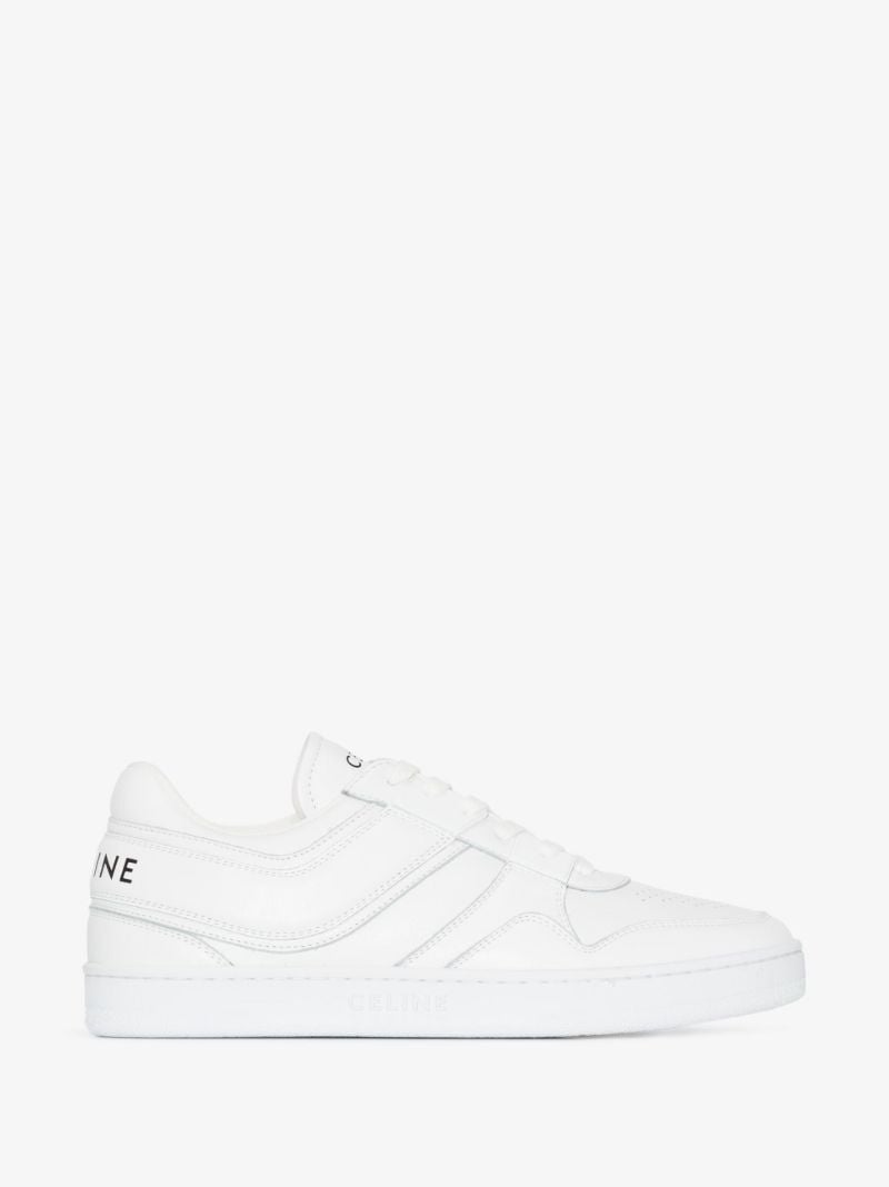 White Leather Low Top Sneakers