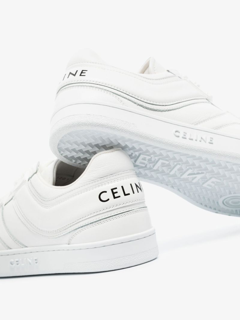 White Leather Low Top Sneakers