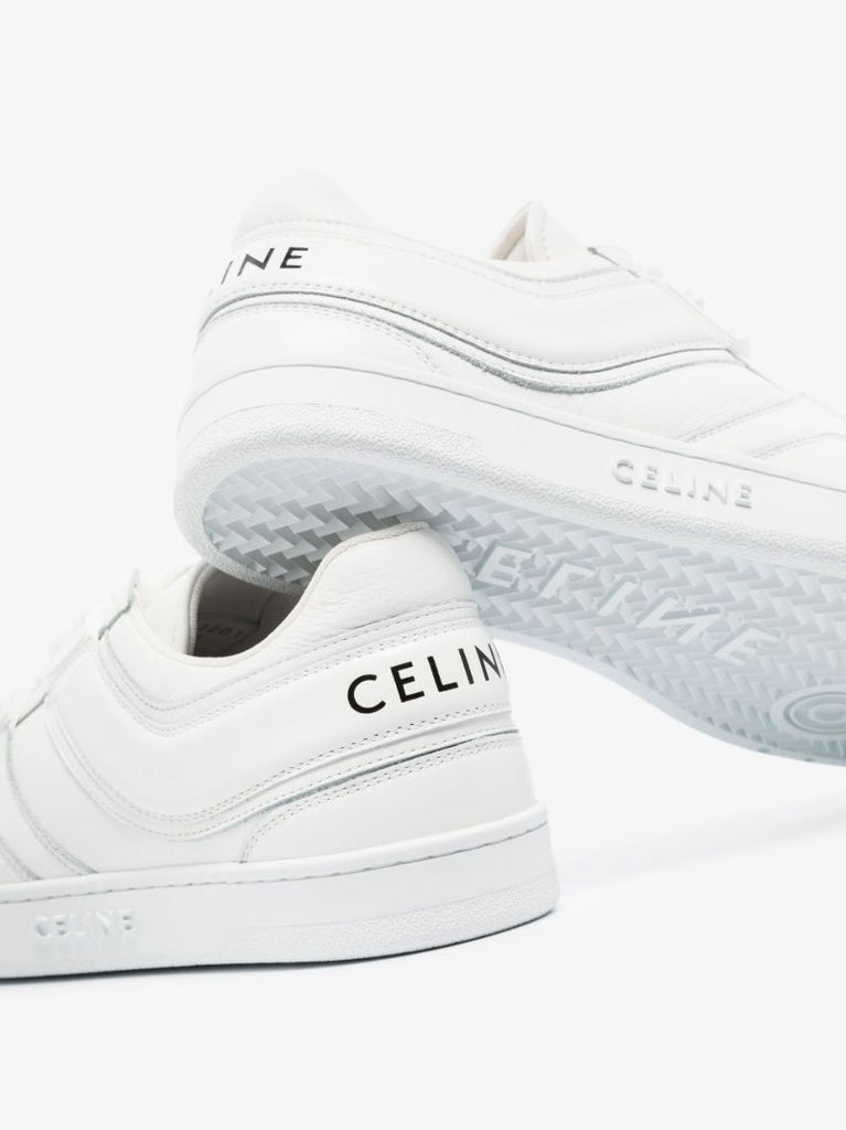 White Leather Low Top Sneakers
