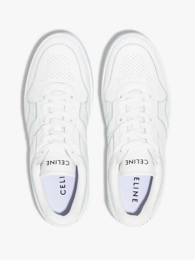 White Leather Low Top Sneakers